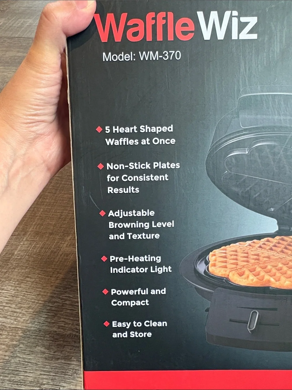 Mueller Heart-Shaped Waffle Maker 5 Mini Waffle Iron Nonstick NEW